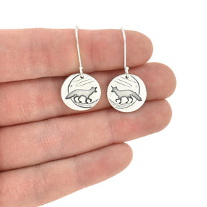 Small Silver Fox Earrings - Silver Earrings   6992 - handmade by Beth Millner Jewelry