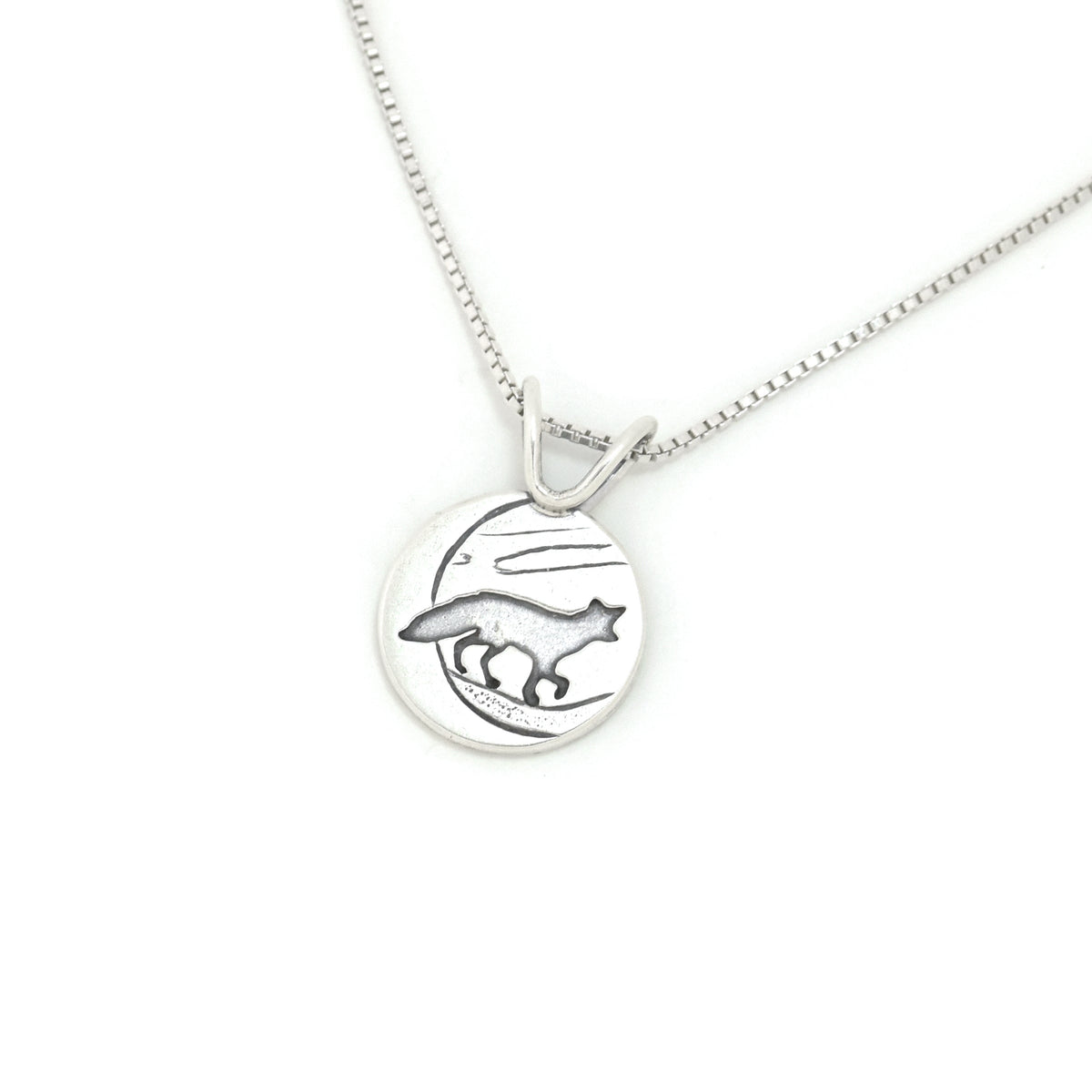 Small Silver Fox Pendant - Silver Pendant   6991 - handmade by Beth Millner Jewelry