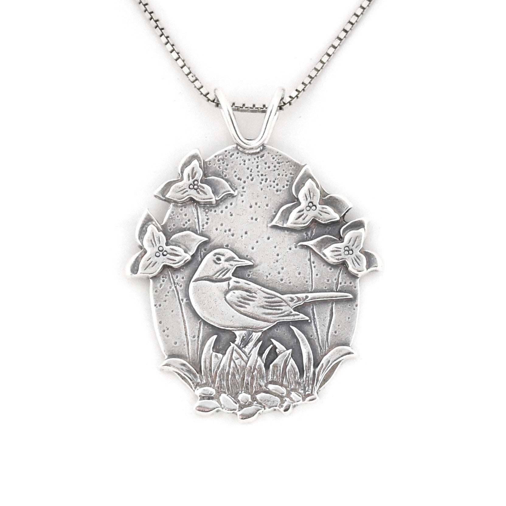 Spring Robin Pendant - Silver Pendant   5778 - handmade by Beth Millner Jewelry