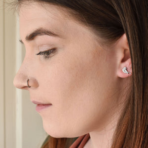 Spring Robin Post Earrings - Silver Earrings   5779 - handmade by Beth Millner Jewelry