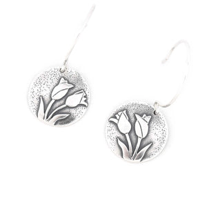 Spring Tulip Bouquet Earrings - Silver Earrings   5491 - handmade by Beth Millner Jewelry