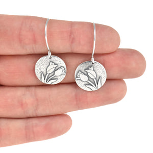 Spring Tulip Bouquet Earrings - Silver Earrings   5491 - handmade by Beth Millner Jewelry