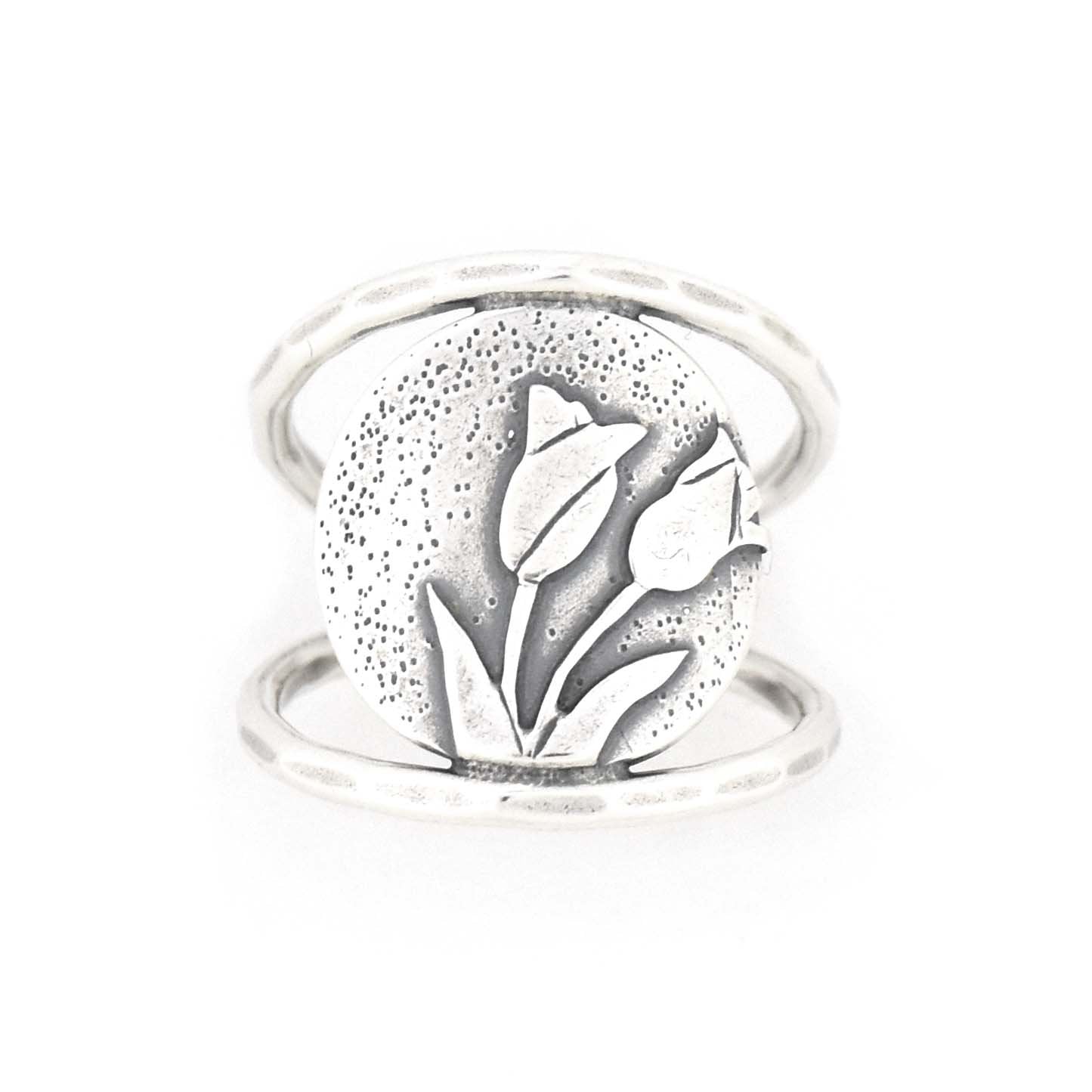 Spring Tulip Bouquet Ring - Ring  Select Size  4 5490 - handmade by Beth Millner Jewelry
