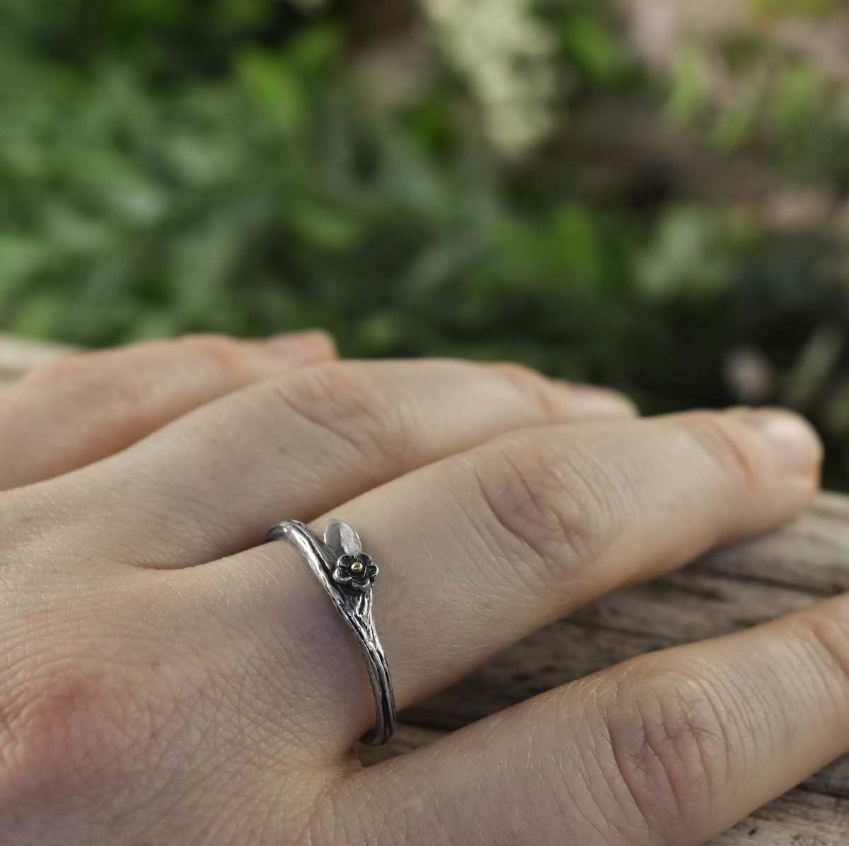 Silver Spring Twig Ring - Wedding Ring  Select Size  4 2681 - handmade by Beth Millner Jewelry