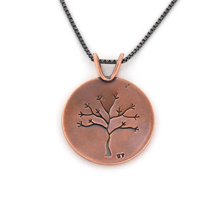 Springtime in Michigan Copper Tree Pendant - Copper Pendant   1417 - handmade by Beth Millner Jewelry