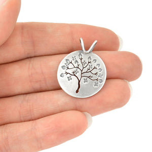 Springtime in Michigan Sterling Silver Tree Pendant - Silver Pendant   1080 - handmade by Beth Millner Jewelry
