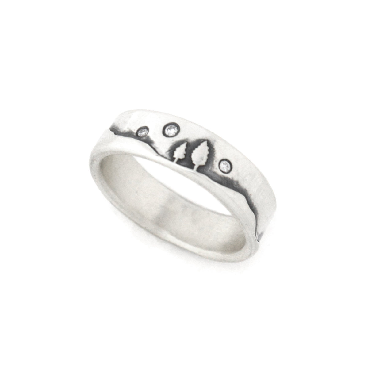Silver Starry Diamond Sky Ring - Wedding Ring 6mm / 4 6mm / 4.25 2214 - handmade by Beth Millner Jewelry
