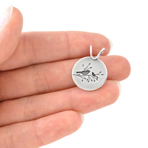 Summer Songbird Duet Pendant - Silver Pendant   3123 - handmade by Beth Millner Jewelry