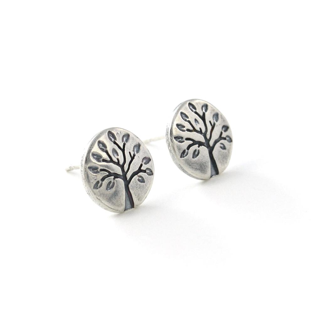 Summer Tree Lentil Earrings - Silver Earrings   3187 - handmade by Beth Millner Jewelry