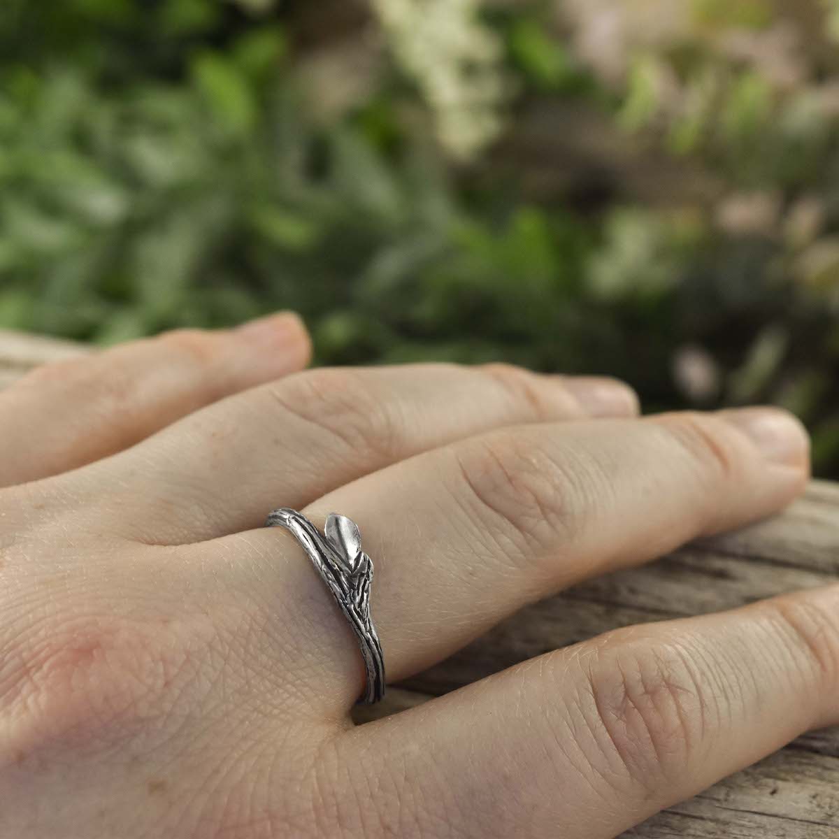 Silver Summer Twig Ring - Wedding Ring  Select Size  4 2673 - handmade by Beth Millner Jewelry