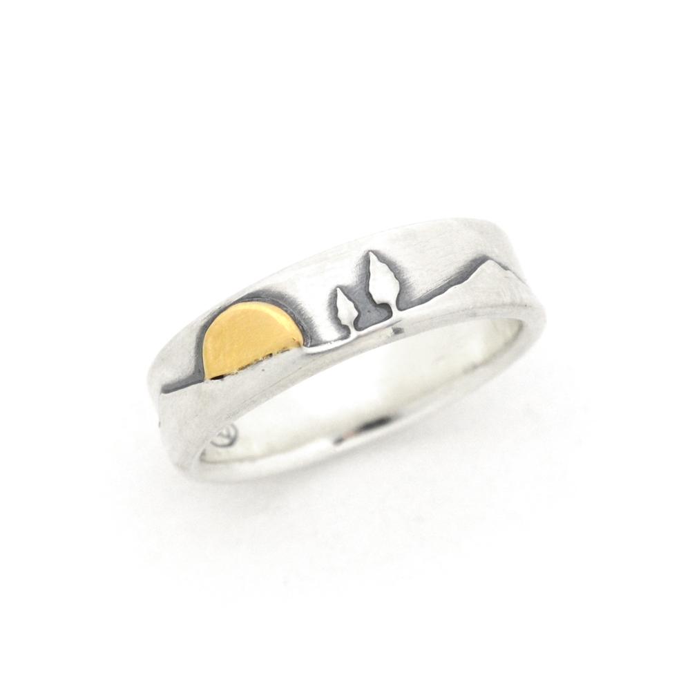 Sunrise Mountain Pines Ring - Wedding Ring  6mm / Select Size  6mm / 4 1262 - handmade by Beth Millner Jewelry