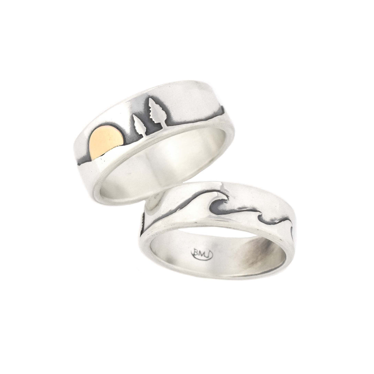 Sunrise Shoreline Ring - Wedding Ring 8mm / Select Size 8mm / 4 5674 - handmade by Beth Millner Jewelry