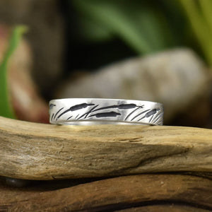 Textured Cattails Ring - Wedding Ring  4.5mm / Select Size  4.5mm / 4 6881 - handmade by Beth Millner Jewelry