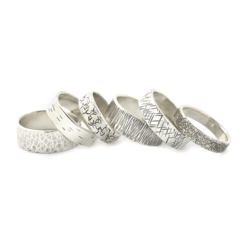 Silver Hammered Texture Ring