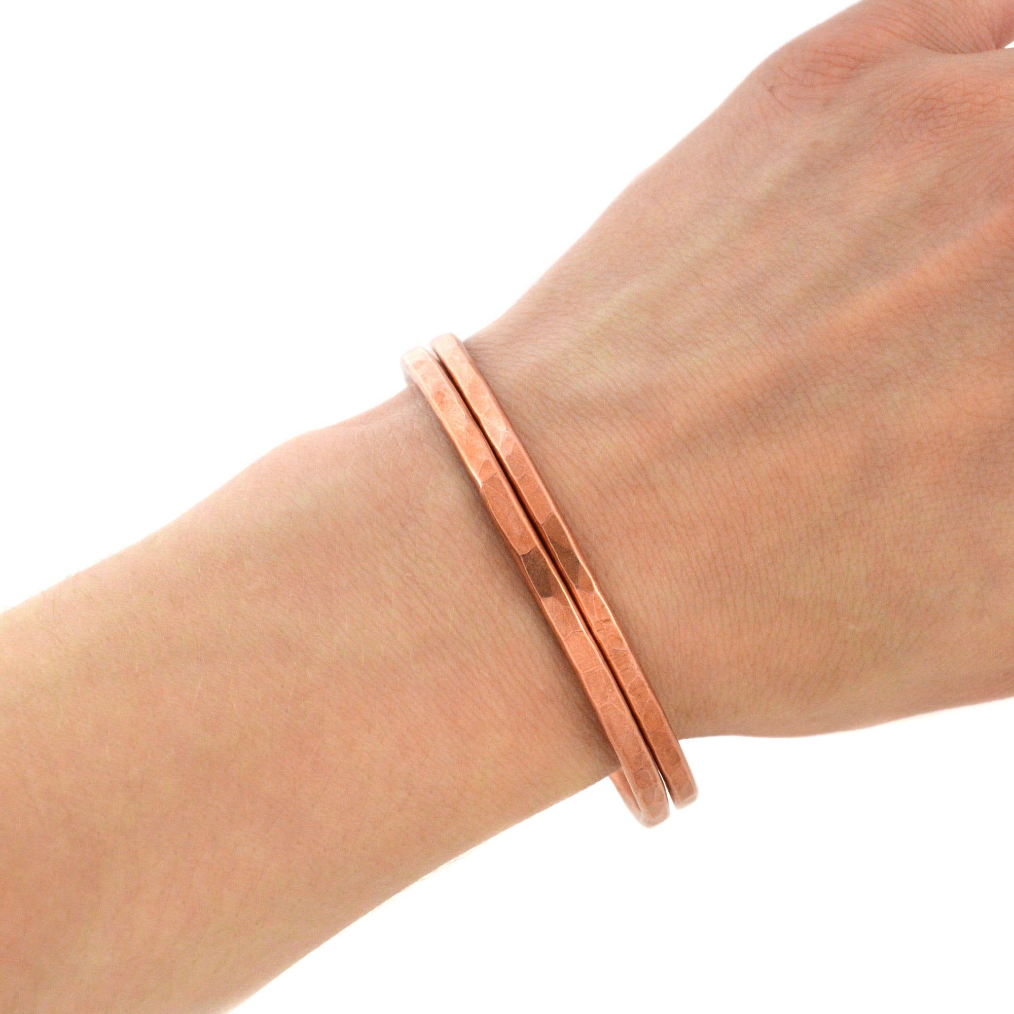 Thick Copper Hammered Bangle - Bracelet  Small  Medium 3773 - handmade by Beth Millner Jewelry