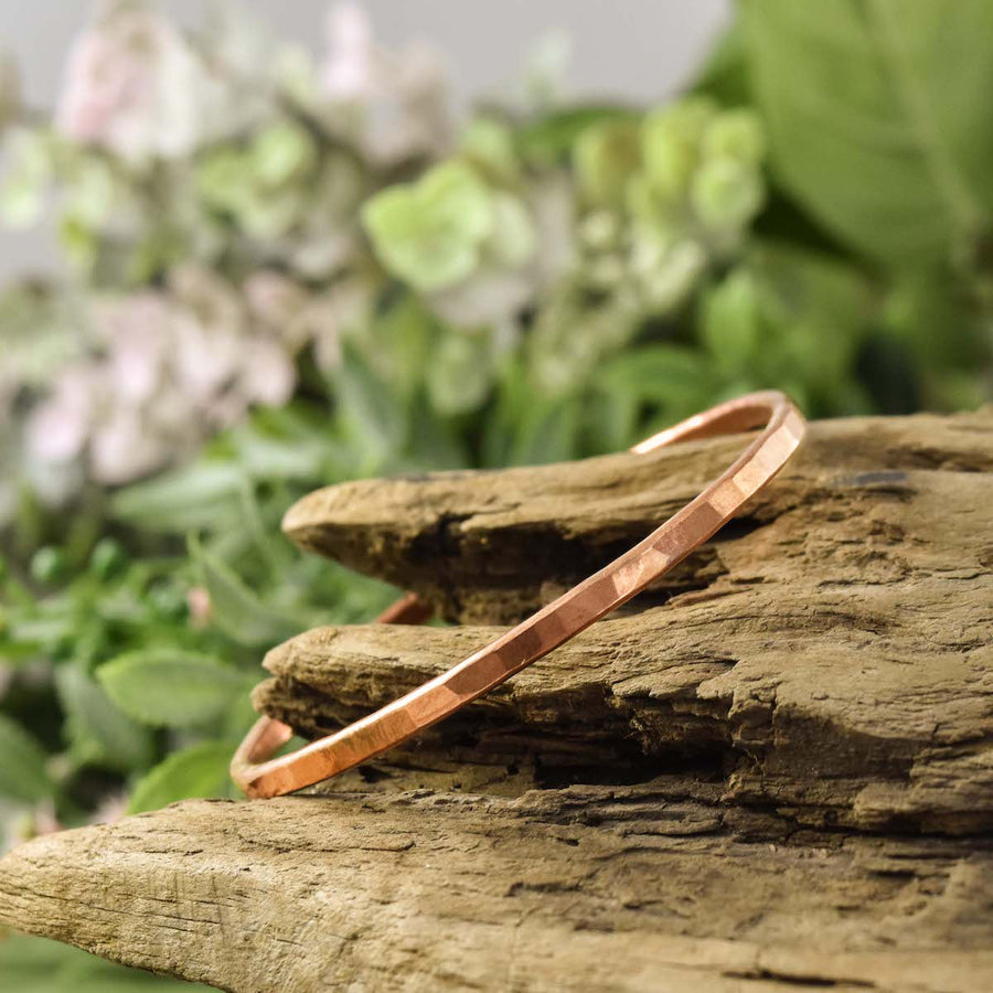 Thick Copper Hammered Bangle Beth Millner Jewelry