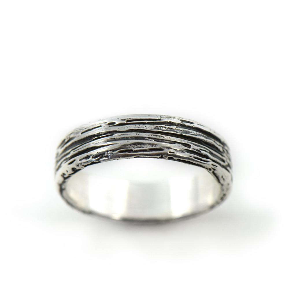 Silver Timber Ring - Wedding Ring Select Size 4 2500 - handmade by Beth Millner Jewelry