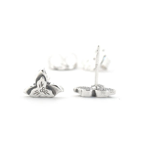 Trillium Post Earrings - Silver Earrings   5780 - handmade by Beth Millner Jewelry