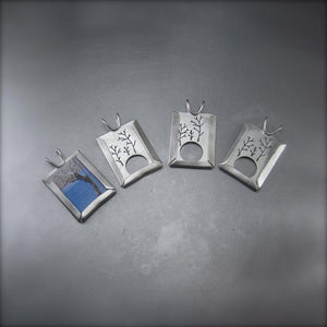 Trio Tree Photo Frame Pendant in Sterling Silver - Silver Pendant  Spring  Summer 0376 - handmade by Beth Millner Jewelry