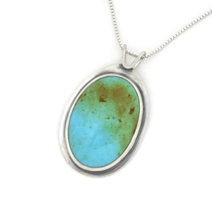 Turquoise Drop Pendant - Silver Pendant   6590 - handmade by Beth Millner Jewelry