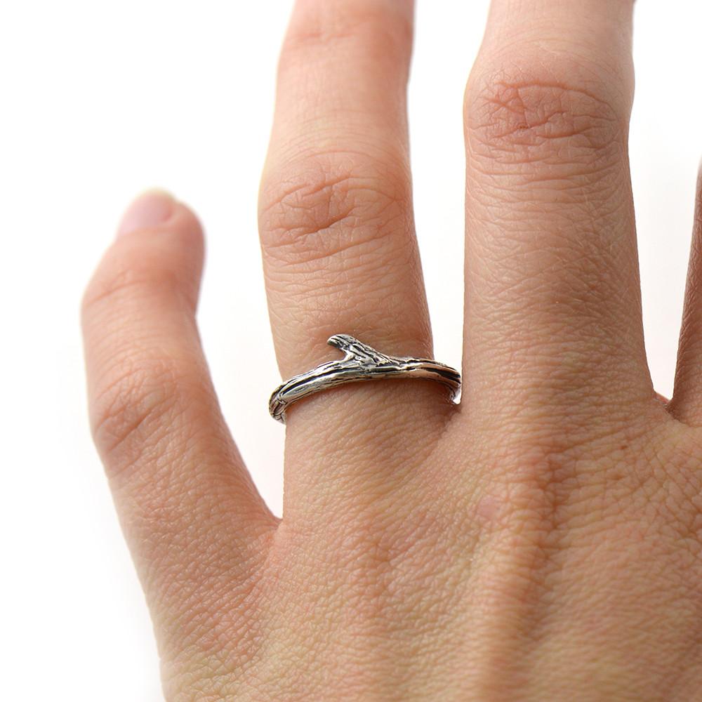 Silver Twig Branch Ring - Wedding Ring  Select Size  4 2729 - handmade by Beth Millner Jewelry