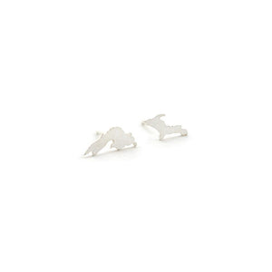 Upper Peninsula & Lake Superior Post Earrings - Silver Earrings   3240 - handmade by Beth Millner Jewelry