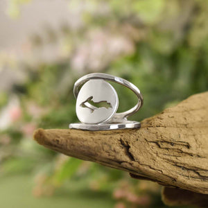 Upper Peninsula Sterling Silver Double Band Ring - Ring  Select Size  4 2587 - handmade by Beth Millner Jewelry