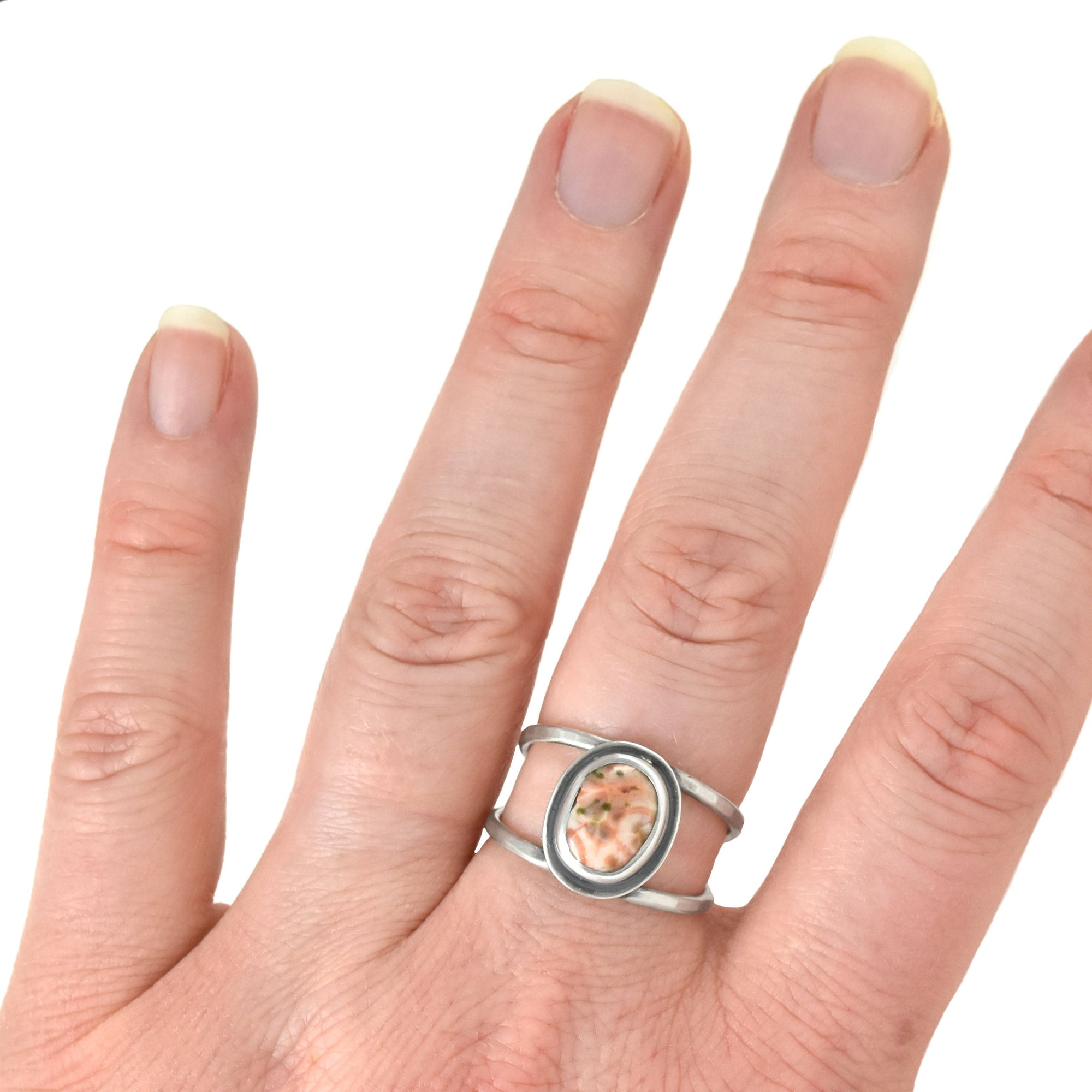Upper Peninsula Thomsonite Ring - Size 8.75 - Ring   5762 - handmade by Beth Millner Jewelry