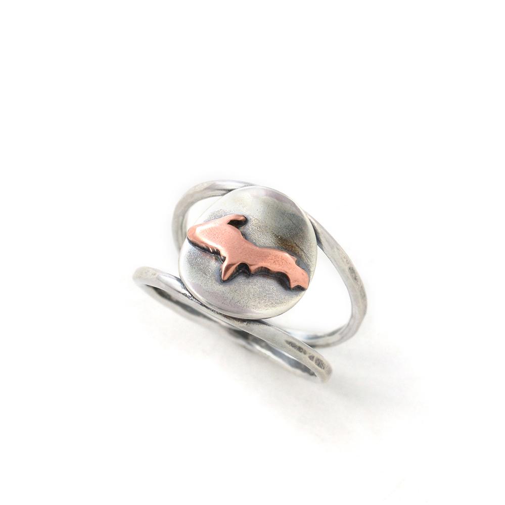Yooper Roots Upper Peninsula Ring - Ring Select Size 4 0772 - handmade by Beth Millner Jewelry