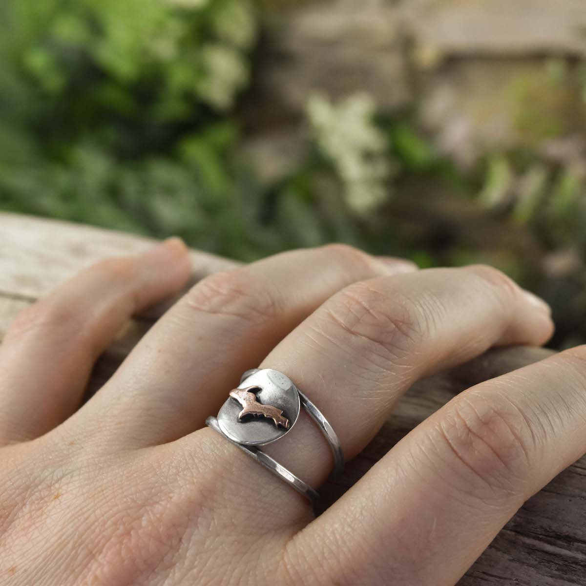 Yooper Roots Upper Peninsula Ring - Ring  Select Size  4 0772 - handmade by Beth Millner Jewelry