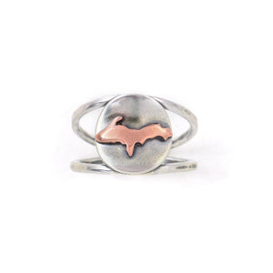 Yooper Roots Upper Peninsula Ring - Ring  Select Size  4 0772 - handmade by Beth Millner Jewelry